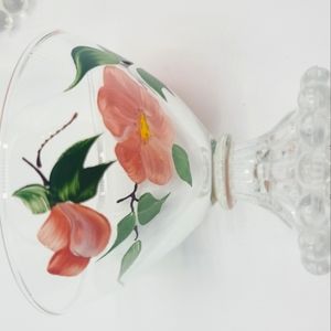 Set of 4 Vintage Anchor Hocking Boopie Bubble Foot Sherbet Dessert Cup, 1950's